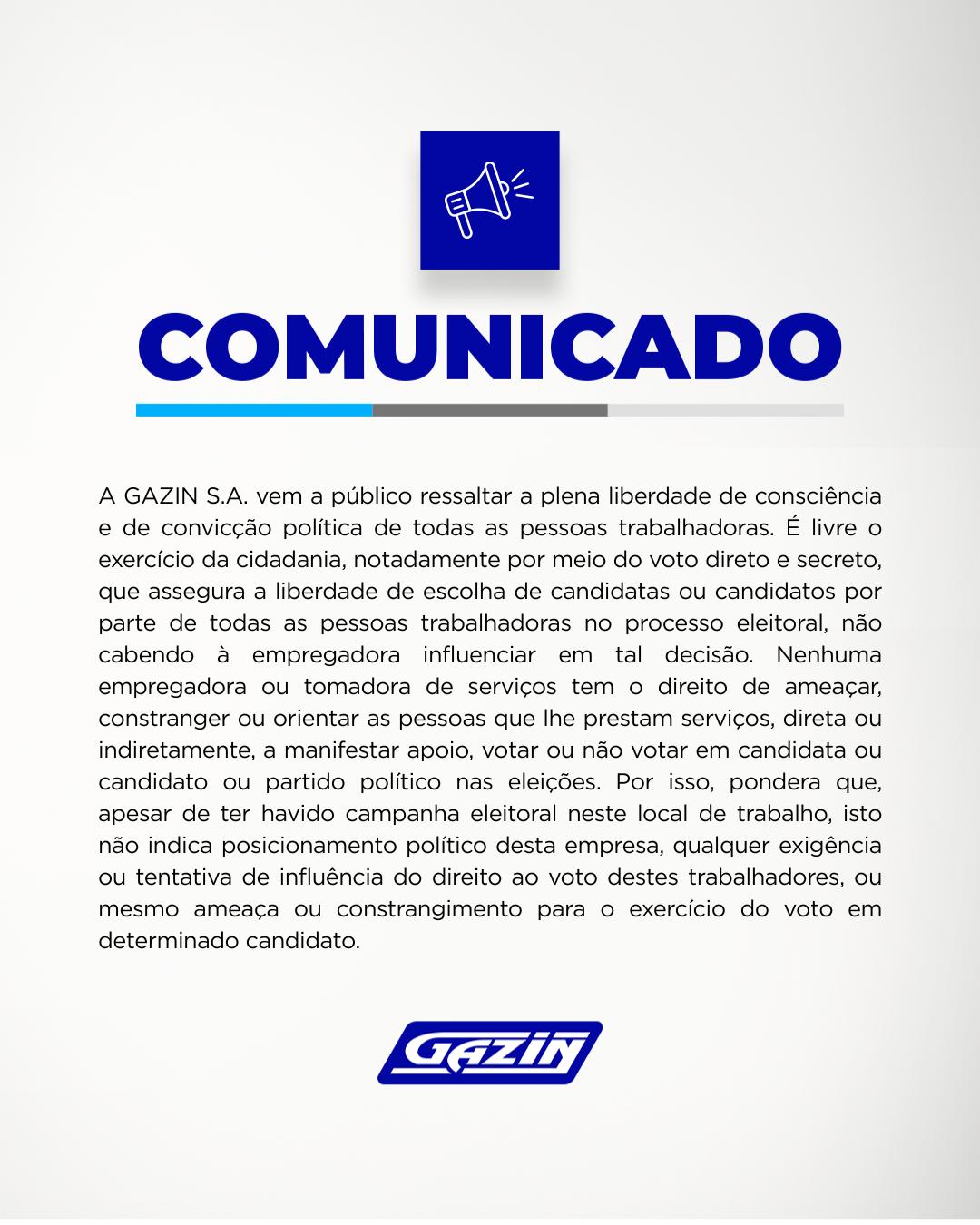Comunicado Gazin